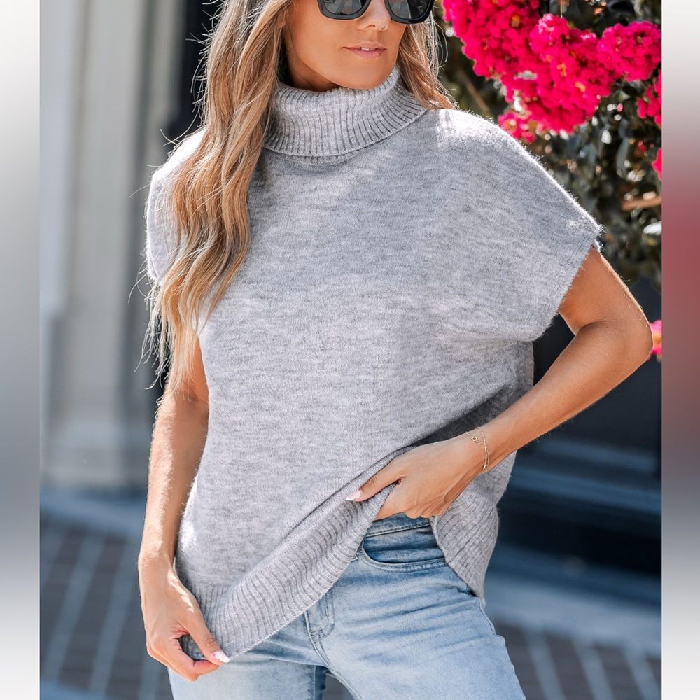 Women's Gray Turtleneck Sweater
